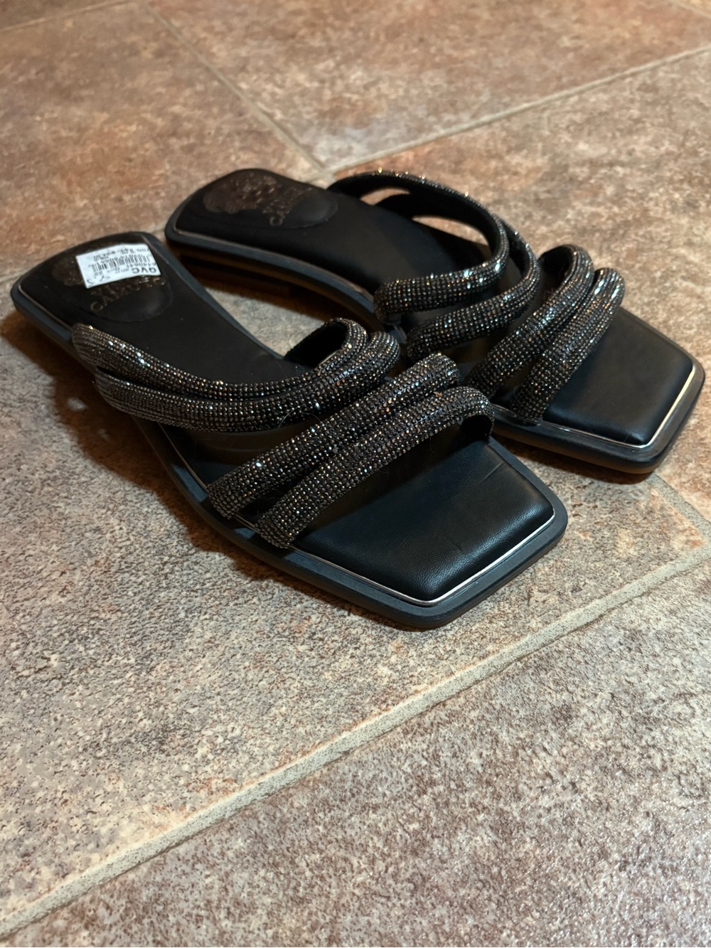 Vince Camuto Black & Black Sparkley sandals